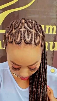 Beautiful Braids #hairstyle #hair #haircolor Updo Cabello Natural, Ghana Braid Styles, Latest Braided Hairstyles, Ghana Braids Hairstyles, Cornrow Braid Styles, Hair Braid Patterns, Feed In Braids Hairstyles, Goddess Braids Hairstyles, African Hair Braiding Styles