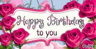 happy birthday to you card with pink roses