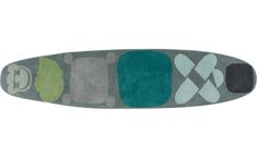 a skateboard with different colored shapes on it