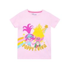 Introducing our Trolls t-shirt that girls will absolutely adore, where the magic of Trolls comes to life with a sparkling design that's sure to brighten any day. This kids' t-shirt showcases the sisters Poppy and Viva at the center, under a charming shooting star, while the "Poppy & Viva" text shimmers with golden glitter. It's like a party on a Trolls shirt! But this girls' top is more than just clothing; it's official Troll merchandise, allowing your child to proudly display their love for the Trolls Poppy, Trolls Birthday Party, T Shirts For Girls, Dreamworks Trolls, The Perfect Girl, Glitter Design, Golden Glitter, Troll Dolls, Pink Tee