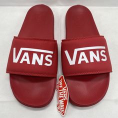 VANS La Costa Slide-On, Mens Sandals Sz 11, Red / White | VN0A5HF53HD - Condition is NEW with tags. Please see photos for item specific features. *FAST Shipping* with USPS Priority Mail. I can almost always ship within 1 business day. Local pick up available upon request (75024). Box may be damaged or missing the lid. Color may vary slightly due to lighting and camera. Returns accepted as long as the slides are not worn and are still in NEW condition with Tags. -Thank you! Mens Shoes Sandals, Vans Off The Wall, Mens Sandals, Priority Mail, Red White, Slides, Shoes Sandals, Red And White, Men's Shoes