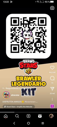 an image of a qr code on a cell phone with the text star brawl legend