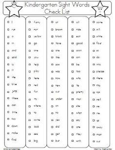 a printable worksheet for children's sight words with stars on them