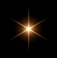 the sun shines brightly in the dark sky, creating a star like pattern on its surface