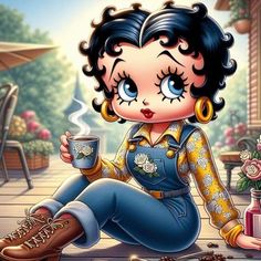 Betty Boop Tattoos, Betty Boop Figurines, Betty Boop Art, Betty Boop Cartoon, Betty Boop Pictures, Female Art Painting, Barbie Fashionista, Joker And Harley Quinn, Dreamy Art