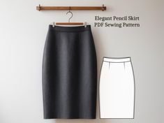 Elegant Pencil Skirt Pattern, Midi Wool Skirt, Winter Pencil Skirt, PDF Sewing Pattern + Instructions A digital product, nothing physical will be sent  Sizes: - EU: 34 to 46 - US: 2 to 14 See our sizing page to find out which sizes you need to print. The seam allowance is included in the pattern. You can print this Pencil Skirt Pattern using home printers using an A4 or US Letter file (You need a maximum of 43 sheets of paper) or you can print it in the printing shops using an A0 file. For this Winter Pencil Skirt, Midi Wool Skirt, Pencil Skirt Pattern, Skirt Winter, Seam Allowance, Wool Skirt, Wool Skirts, Skirt Pattern, Pdf Sewing Patterns