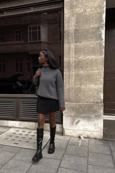 21 Riding-Boot Outfits to Re-Create This Fall | Who What Wear Tall Knee High Boots Outfit, Knee Height Boots Outfit, Riding Boots Office Outfit, Berkleigh Boots Outfit, Black Tall Boots Outfit Fall, Outfit With Long Black Boots, Skirt And High Boots Outfit, Knee High Flat Boots Outfit, Black Skirt With Boots