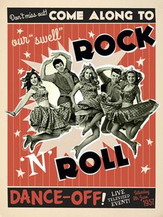 an old poster advertising rock'n roll dance - off