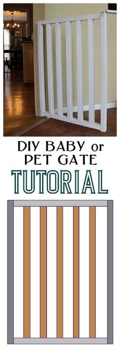 the diy baby gate is shown with instructions for how to install it