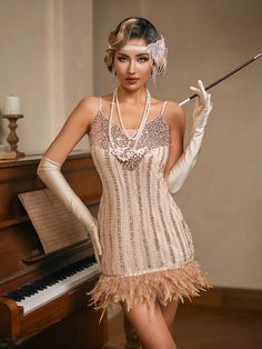 Harlem Nights Theme Party Fashion Women, 1920s Butler Costume, 1920s Elegant Dress, Roaring 20s Inspired Outfit, Great Gaspy Outfit Woman, 20’s Dresses, Black And Gold Theme Party Outfit, Cher Dress 70s, 1920s Bachelorette Party