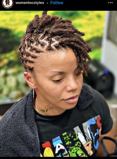 Short Women Loc Styles, Short Dread Styles Updo, Very Short Locs Hairstyles For Women, Loc Hawk Styles, Dreadlock Hairstyles Short Locs, Hairstyles For Short Dreadlocks, Side Loc Styles, Short Starter Locs Hairstyles Updo