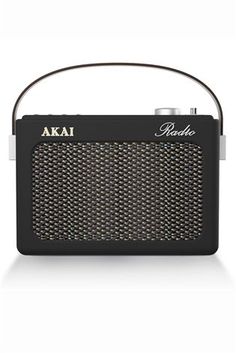 an akai radio is shown on a white background with the words akai written in black