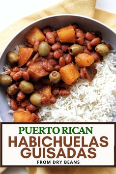 a white bowl filled with rice and beans