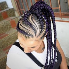 Braiding Cornrows, Braids Thick, Goddess Braid Styles, Side Braid With Bun, Subtle Blonde Highlights, Hairstyle Braids, Black Hair Updo Hairstyles, Chunky Braids, Yellow Sunset