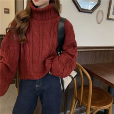 Carhartt Vest Outfit, Oversized Knitted Sweater, Ladies Turtleneck Sweaters, Oversized Knitted Sweaters, Oversized Pullover