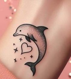 Dolphin Leg Tattoo, Dolphin Henna Tattoo, Dolphins Tattoo For Women, Two Dolphins Tattoo, Cute Dolphin Tattoo, Dolphin Tattoos For Women, Dolphin Tattoo For Women, Small Dolphin Tattoo, Tattoo Dolphin