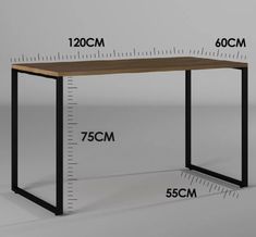 a table with measurements for the height of it and how much space it has to hold