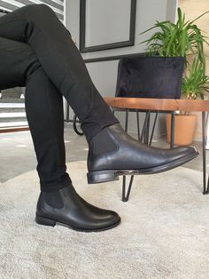 Bojo Genuine Leather Black Boots Shoes-baagr.myshopify.com-shoes2-BOJONI Chealsea Boots, Best Boots For Men, Leather Black Boots, Gents Shoes, Ballet Socks, Red Wing Boots, Mens Boots Casual, Genuine Leather Boots, Mens Leather Boots