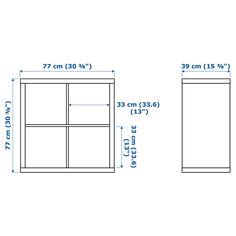 the size and measurements of a wall unit with three shelves on one side, and an open