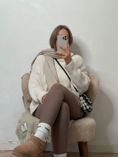 1ee3dfcd8a0645a25a35977997223d22desc53947747ri Tan Leggings Outfit Winter, Beige Hoodie And Leggings Outfit, Big Sweater Leggings Outfit, Ribbed Leggings Outfit Winter, Cream Ribbed Leggings Outfit, Taupe Uggs Outfit, Mocha Leggings Outfit, Creme Leggings Outfit, Cream Leggings Outfit Winter