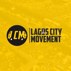 the logo for lagas city movement, which is located on top of a yellow background