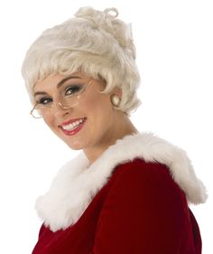 Premium Mrs. Claus Costume Wig - HalloweenCostumes4U.com - Costume Props & Accessories Mrs Claus Makeup Christmas, Mrs Claus Costume, Santa Claus And Mrs Claus, Circus Food, Indian Dress Up, Packaging And Label, Cape Costume, Santa Claus Costume, White Costume