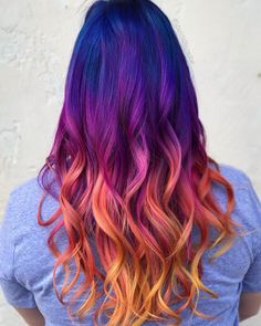 Long Pixie Undercut, Multi Color Hair Ideas, 35k Followers, Rainbow Hair Ideas, Color Hair Ideas, Sunset Hair, Dyed Hair Pastel