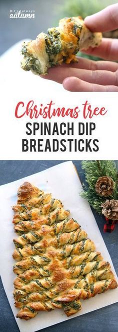 this christmas tree spinach dip breadsticks are the perfect appetizer for any holiday gathering