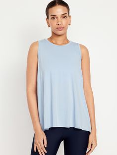 Luxe Sleeveless Top | Old Navy Stretch Sleeveless Muscle Tee For Summer, Spring Workout Sleeveless Tank Top, Sleeveless Stretch Tops For Summer, Sleeveless Vest Top For Workout, Spring Workout Muscle Tee Sleeveless, Fitted Sleeveless Muscle Tee, Basic Solid Sleeveless Top, Versatile Fitted Crew Neck Tank Top, Solid Fitted Sleeveless Muscle Tee