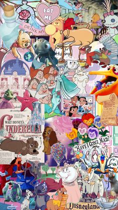 a collage of disney characters and their names