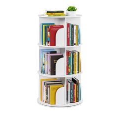 3 Tier Spinning Bookshelf Lazy Susan Designs, Corner Organizer, Rotating Bookshelf, Revolving Bookcase, Baby Bears, Modern Bookshelf, Regal Design, Room Book, Save Room