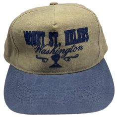 Mount St Helens Washington Vintage Brown And Blue Leather Strap Back Baseball Cap Hat. This Hat Is In Great Conditions, Super Rare. Bundle Items Together For A Big Discount! Visit Our Closet For More Great Items We Post Daily We Have Vintage, Brand New, Y2k, 90s, 2000s, Retro! #Gorpcore #Trucker #Truckerhat #Indie #Blokecore Vintage Beige Baseball Cap With Flat Brim, Vintage Beige Baseball Cap, Vintage Beige Baseball Cap One Size, Beige Vintage Baseball Cap One Size, Merchandise Ideas, Mount St Helens, Country Hats, New Y2k, Back Hat