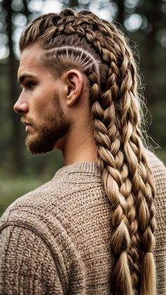 💇 Seeking a versatile hairstyle? Disguise fine or thinning hair with this Double Dutch Braids how to do viking braids hairstyles. Learn how to create intricate braided styles. Helps reduce daily styling time by up to 50%. Easy to maintain and style at home. Click for a step-by-step guide! #DoubleDutchBraidshowtodovikingbraidshairstyles Fade With Braids, Viking Braids Hairstyles, Hairstyles To Do With Braids, Temple Fade, Double Dutch Braids, Braids Men, Double Dutch Braid, Dutch Braids