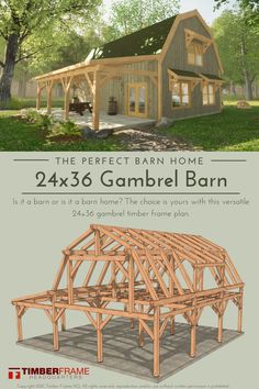 the perfect barn home for 24x36 gambrel barn plans are here in this postcard