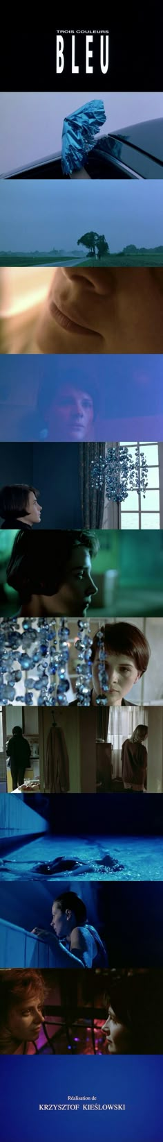 the poster for blue is shown in three different colors