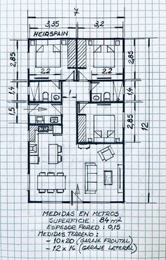 a drawing of a floor plan for a house