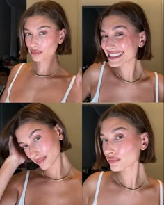 Hailey Bieber Bob Hair, Sleek Short Hair, Hayley Bieber, Aesthetic Hairstyles, French Braids, French Braid Hairstyles, Hair Inspiration Short, Beauty Inspo