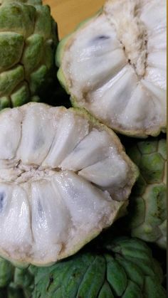 the fruit is cut in half and ready to be picked from the tree or plant