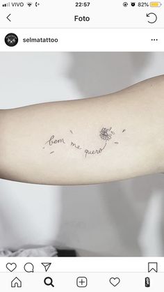 a person with a small tattoo on their arm