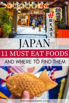 japan with text overlaying the image that says japan 11 must eat foods and where to find them