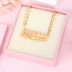 Material: Copper, 925 Sterling Silver. Color: Gold. Process: Gold plated. Chain Length: 14",16",18",20",22". Recipient: Women, Mom, Wife, Girl Friend, Children. Product Type: Personalized Jewelry. Gift Type: Necklace. Occasions: Valentine's Day, Mother's Day, Christmas, Birthday, etc. Necklace Type: Name Necklace. Brand: Silviax Jewelry. Item: 2021NE0088 Nameplate Necklace As Gift For Her, Valentine's Day Gift For Her - Name Necklace, Gold Heart Necklace With Custom Name, Customized Gold Charm Necklace As Gift For Her, Customized Gold Charm Necklace For Her, Luxury Engraved Nameplate Necklace As Gift For Her, Customizable Gold Necklace As A Gift For Her, Luxury Engraved Nameplate Necklace For Her, Engraved Nameplate Necklace For Her