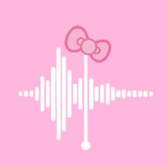 a pink background with an image of two hello kitty lollipops on it