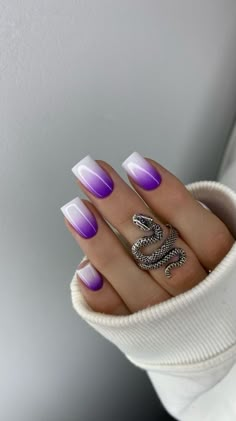 Fancy Nails Designs, Short Acrylic Nails Designs, Fancy Nails, Short Acrylic Nails, Manicure E Pedicure, Best Acrylic Nails, Purple Nails, Cute Acrylic Nails, Ombre Nails