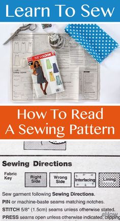 the sewing pattern is shown with instructions for how to sew and how to use it