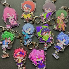 several key chains with cartoon characters on them