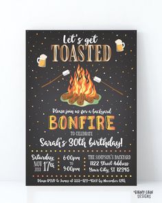 a chalkboard poster with the words toasted bonfire and hotdogs on it