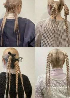 Two High Braids, Scandinavian Braids, Longhair Aesthetic, Heir Style, Rave Hair, Archive Fashion, Hair Stylies