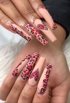 A women's lifestyle destination dedicated to style, entertainment, love, and living beautifully. Pink Coffin Nails, Print Nail Art, Pink Coffin, Long Nail Designs, Stiletto Nails Designs