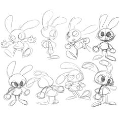 an image of some cartoon bugs with different poses and expressions on their faces for animation