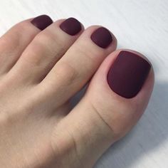 Matte Red Pedicure, Matte Pedicure, Pretty Pedicures, French Pedicure, Gel Pedicure